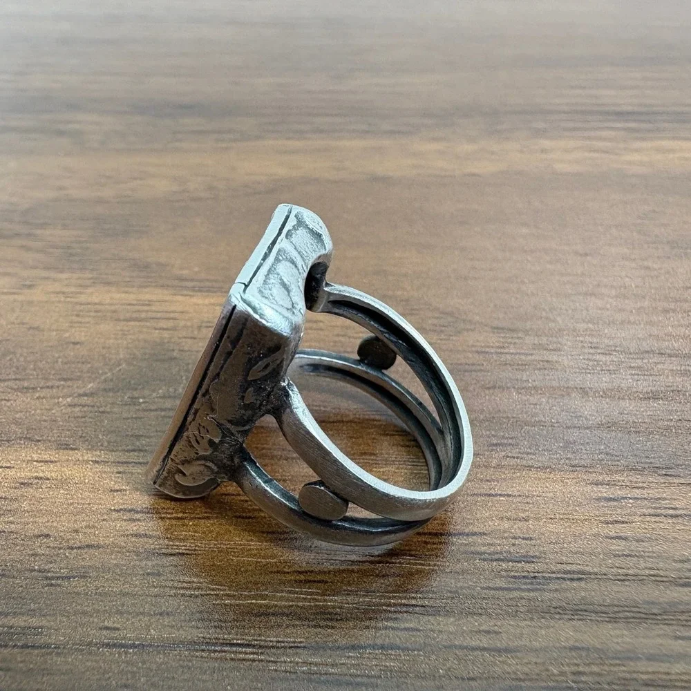 Silpada Sterling Silver 11 Grams Floral Leaf Vine Rectangular Ring Size 7